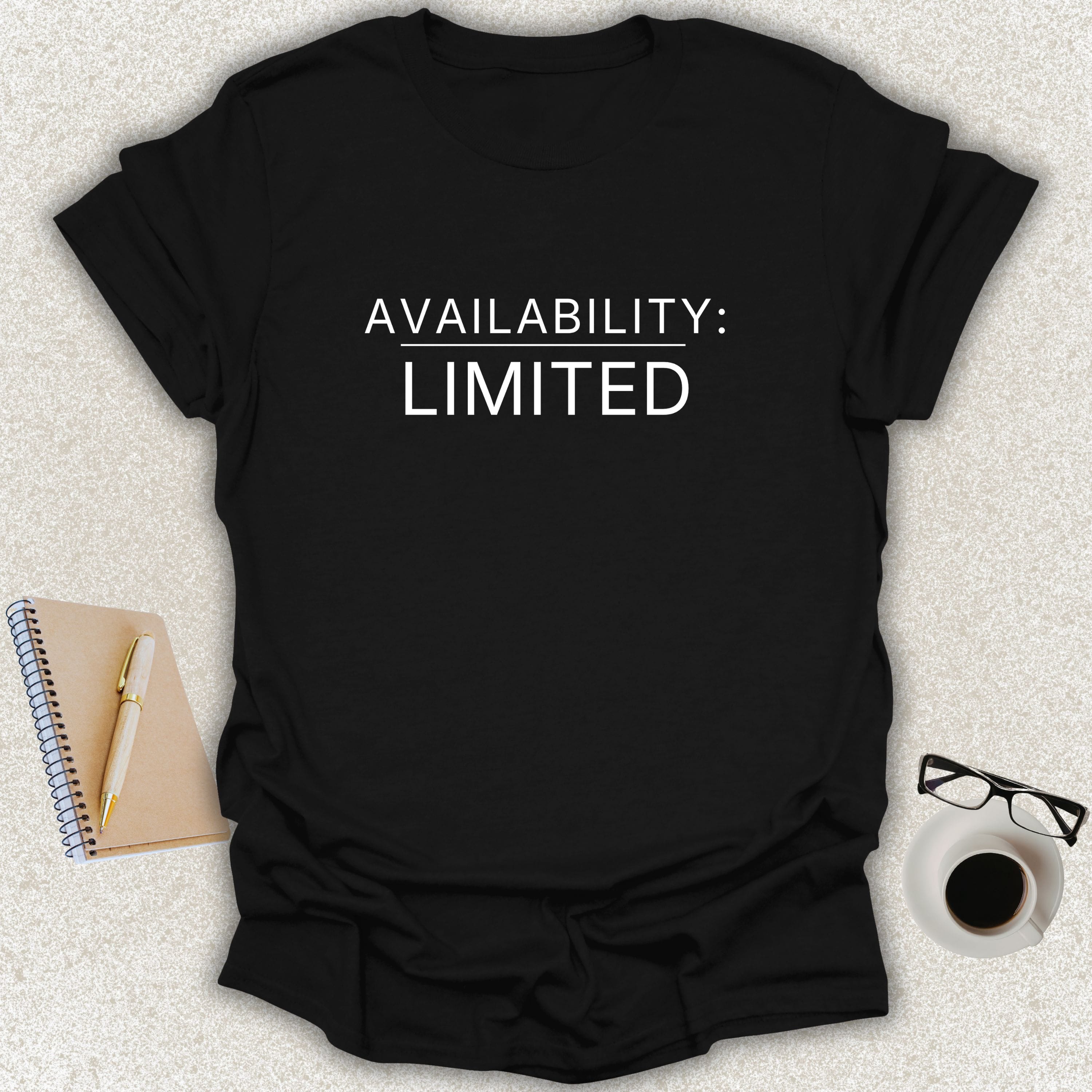 Low Signal AVAILABILITY: LIMITED minimalist typography t-shirt on black Gildan Softstyle tee